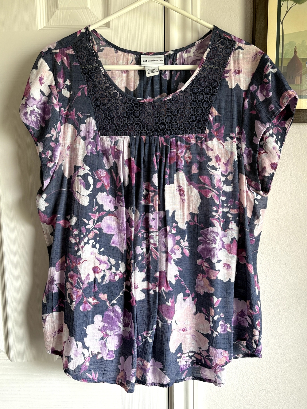 Liz Claiborne Floral Blouse in Purple & Pink